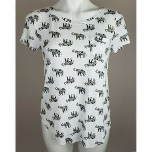Hollister White Elephant T-Shirt Tee S Pocket EUC